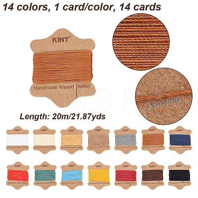  14 Cards 14 Colors Waxed Nylon Cord YC-NB0001-03-1