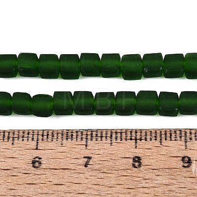 Transparent Frosted Glass Beads Strands GLAA-N072-01A-A10-1