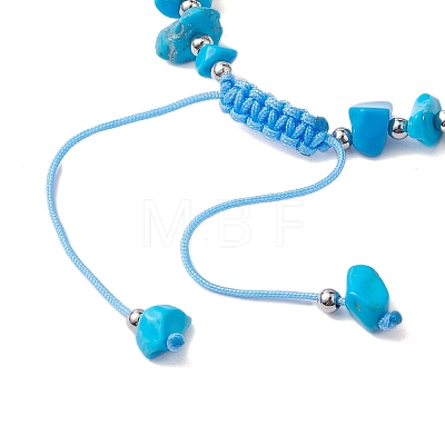 Synthetic Turquoise Beads with Natural Magnesite Anklet for Women AJEW-AN00576-02-1