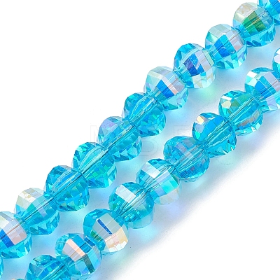 Electroplate Transparent Glass Beads Strands EGLA-K015-13B-1