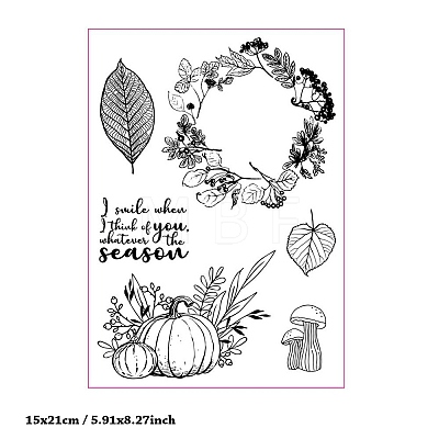 Leaf & Pumpkin & Mushroom Silicone Stamps PW-WGCF3FF-01-1