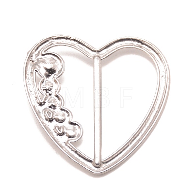 Heart Alloy Resin Imitation Pearl Slide Buckles JEWB-TAC0003-03A-1