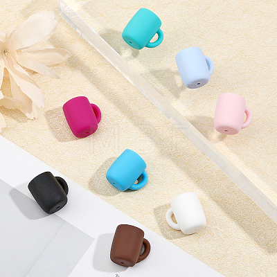 16Pcs 8 Colors Food Grade Eco-Friendly Silicone Beads SIL-CA0001-83-1