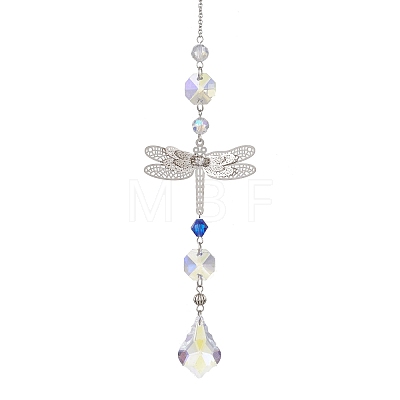 Glass Teardrop Hanging Suncatchers HJEW-JM04755-03-1