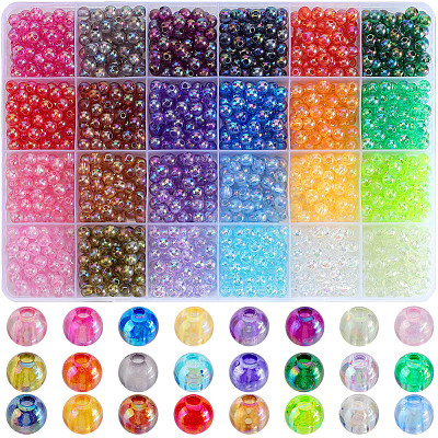 1440Pcs 24 Colors Transparent Acrylic Beads MACR-SP0001-51B-1