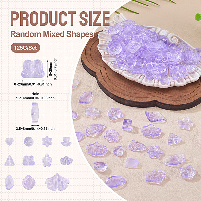 125G Gradient Color Transparent Glass Beads GLAA-TA0003-58E-1