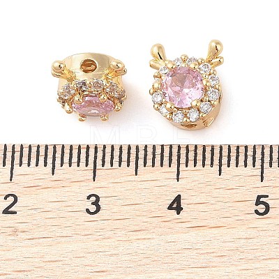 Brass with Cubic Zirconia Beads KK-B090-01G-01-1