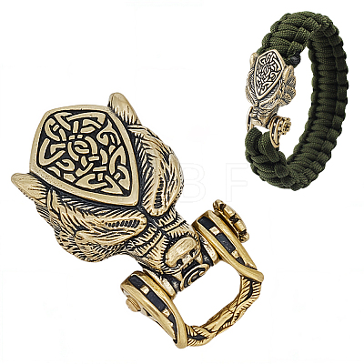 1Pc Tibetan Style Wolf Shaped Brass Shackle Clasps FIND-CY0002-14A-1