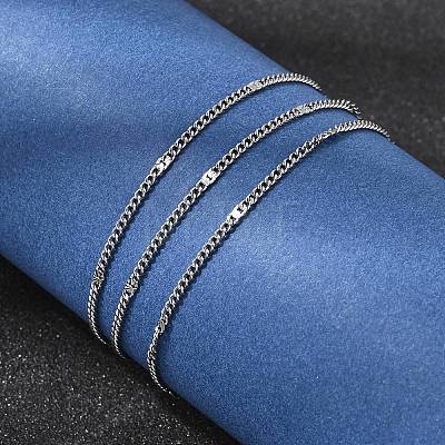 12Pcs 1.8MM 304 Stainless Steel Textured Twisted Chain Necklaces for Men Women NJEW-H093-20P-02-1