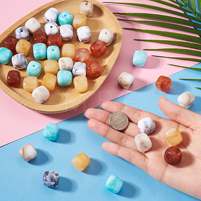50Pcs 5 Colors Opaque Acrylic Beads OACR-TA0004-97-1