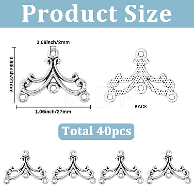 40Pcs Tibetan Style Alloy Chandelier Components FIND-SC0023-76-1