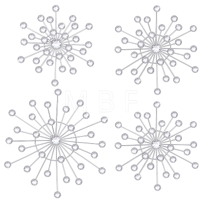 4Pcs Iron & Acrylic Wall Decorations AJEW-WH0871-55P-1