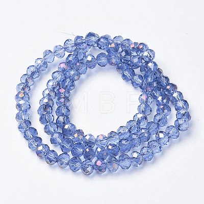 Electroplate Transparent Glass Beads Strands EGLA-A034-T3mm-F19-1