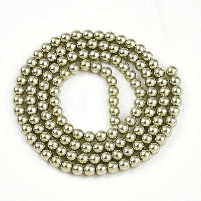 Baking Paint Pearlized Glass Pearl Bead Strands HY-N002-3mm-A07-1