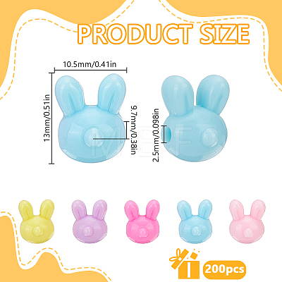 200Pcs Opaque Acrylic Beads OACR-HY0001-28-1