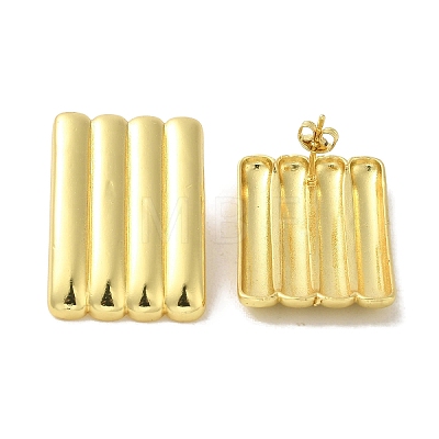 Brass Stud Earrings EJEW-R162-13G-1