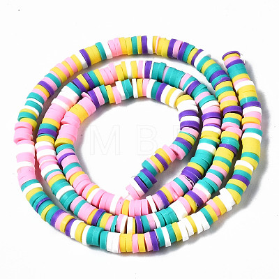 Handmade Polymer Clay Beads Strands CLAY-R089-4mm-107-1