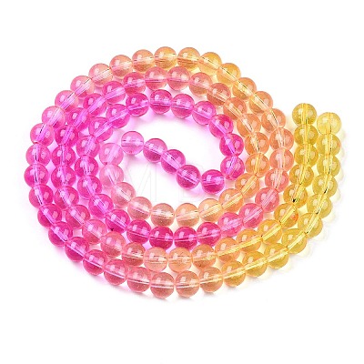 Baking Painted Transparent Glass Beads DGLA-M001-8mm-05-1