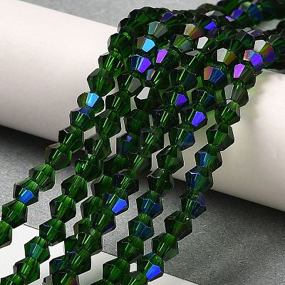 Transparent Electroplate Glass Beads Strands EGLA-A039-T3mm-L25-1