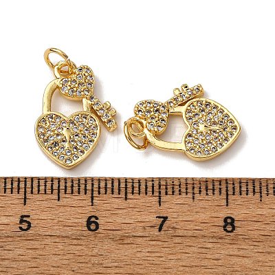 Brass Micro Pave Clear Cubic Zirconia Pendants KK-A270-03F-G-1