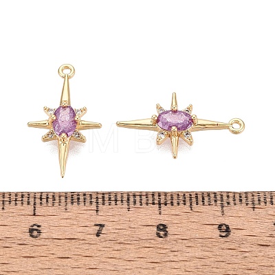 Brass Glass Pendants KK-T049-059G-04-1