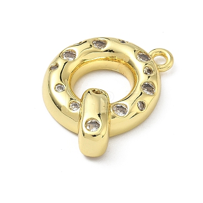 Brass Micro Pave Clear Cubic Zirconia Pendants KK-I476-02G-Q-1