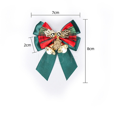 Polyester & Plastic Christmas Bowknot with Bells PW-WG04DED-03-1