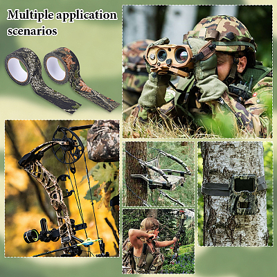 Cotton Camouflage Ribbons OCOR-WH0078-499-1