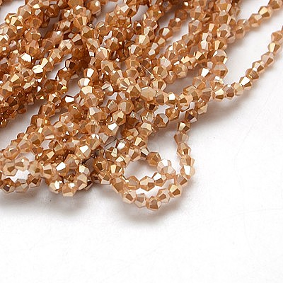 Electroplate Glass Beads Strands EGLA-J026-3mm-F03-1