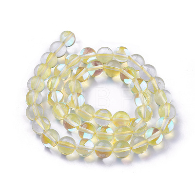 Synthetic Moonstone Beads Strands G-F143-10mm-13-1