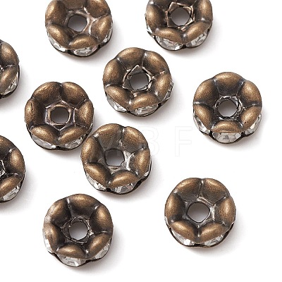 Brass Rhinestone Spacer Beads RB-YW0001-05B-01AB-1