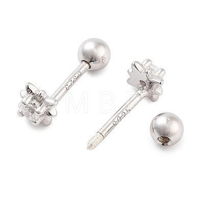 925 Sterling Silver Micro Pave Cubic Zirconia Ear Plug Gauges for Women EJEW-F342-06P-1