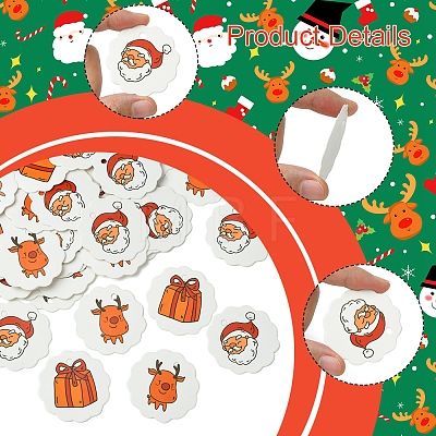 100Pcs Christmas Theme Paper Printed Gift Tags CDIS-FS0001-17-1