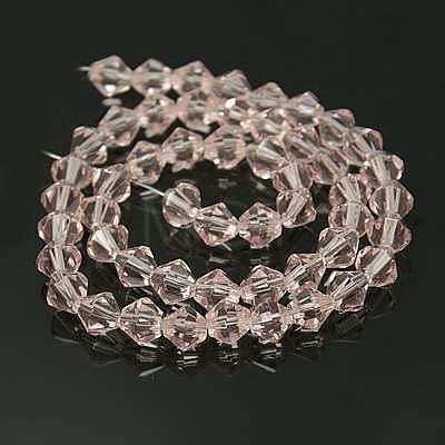 Half-Handmade Transparent Glass Beads Strands GB4mmC40-1