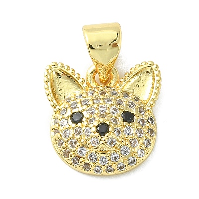 Brass Micro Pave Cubic Zirconia Charms ZIRC-F138-05G-1