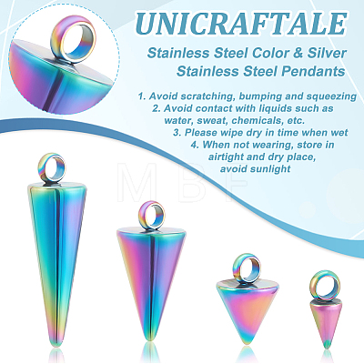 Unicraftale 24Pcs 4 Style 304 Stainless Steel Pendants STAS-UN0045-79-1
