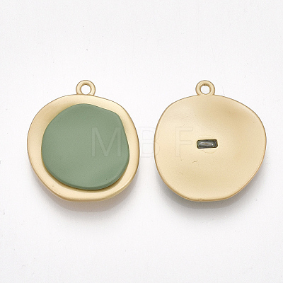 Smooth Surface Spray Painted Alloy Pendants PALLOY-T067-24A-1