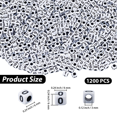 1200Pcs Opaque Acrylic Beads SACR-PA0001-33-1
