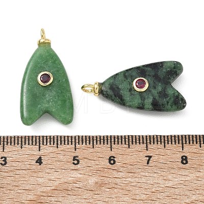 Brass & Natural Ruby in Zoisite & Cubic Zirconia Pendants GG-CBAD360-20G-11-1