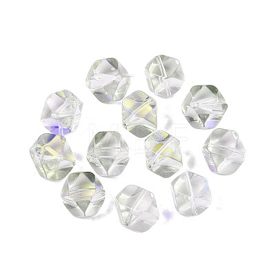 Electroplate Transparent Glass Beads EGLA-Q140-01-A06-1