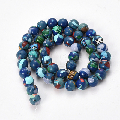Synthetic Turquoise Beads Strands X-G-Q468-80B-8mm-1