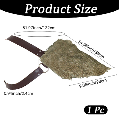 1Pc Medieval Faux Fur Single Shoulder Armor AJEW-CL0004-81-1