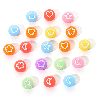 Opaque Acrylic Beads MACR-YW0001-18C-1