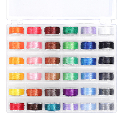 36 Rolls Polyester Embroidery Thread Set with Storage Box DIY-WH0622-721-1
