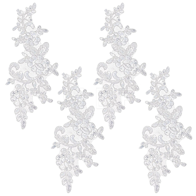 2Pairs Leaves Polyester Embroidery Ornaments Accessories DIY-GF0014-46A-1