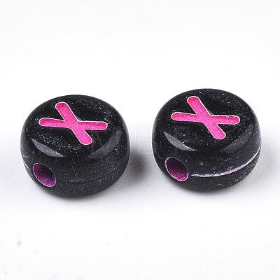 Opaque Black Acrylic Beads MACR-N008-17X-1