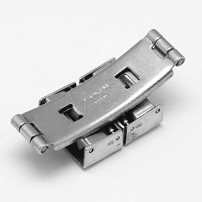 Rectangle 201 Stainless Steel Watch Band Clasps STAS-F067-05-1