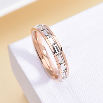 304 Stainless Steel with Crystal Rhinestone Finger Rings FS-WGF5DC4-01-1