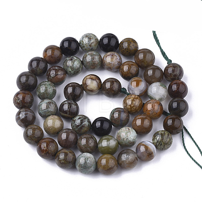 Natural Serpentine Beads Strands G-S333-8mm-015-1