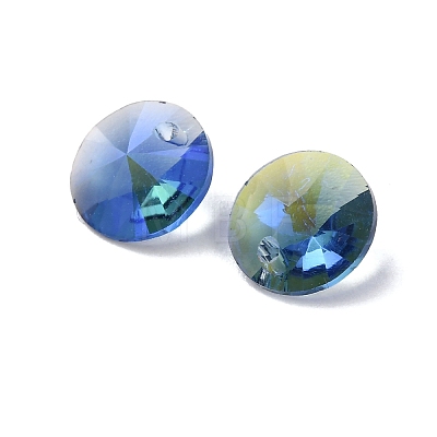 Faceted Glass Rhinestone Charms RGLA-F049-8mm-206PS-1